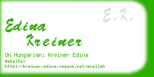 edina kreiner business card